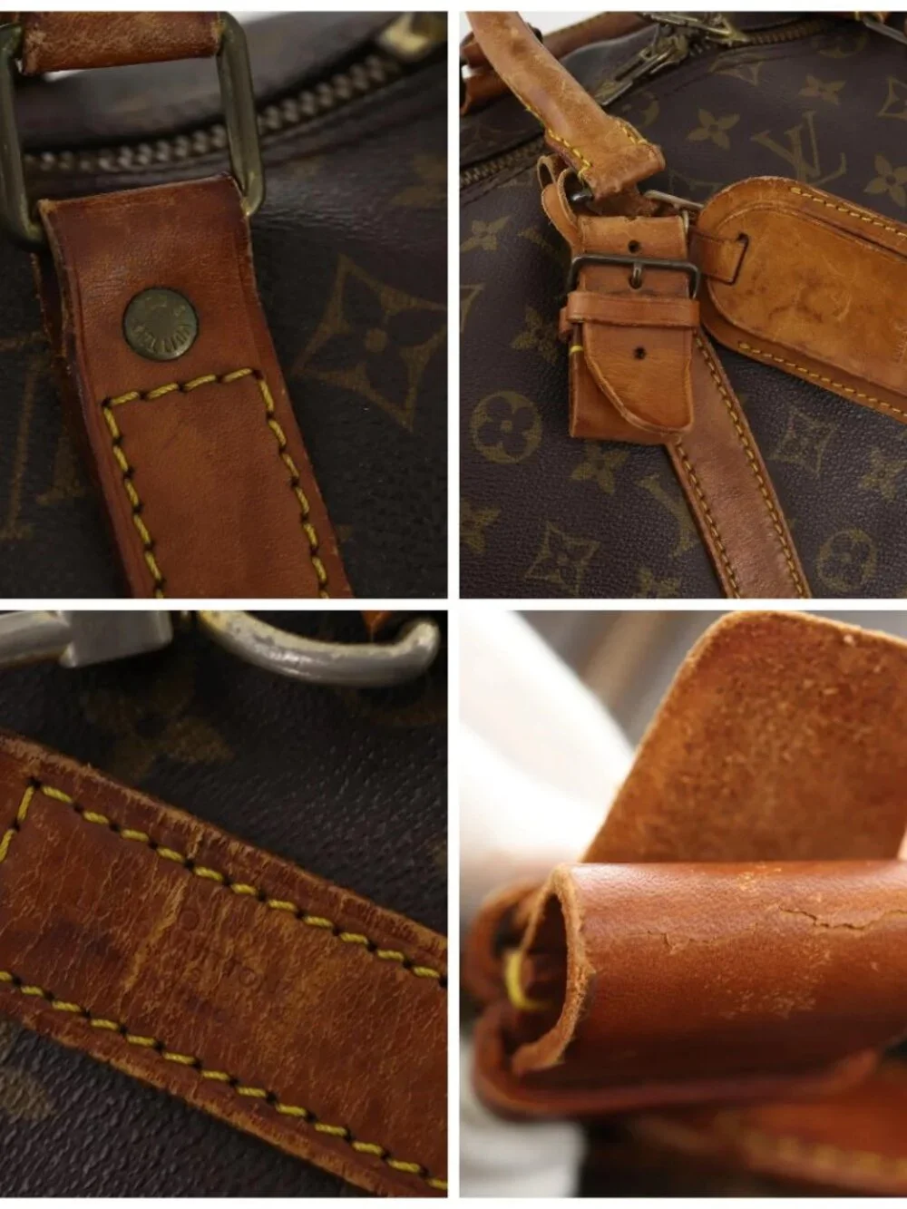 LOUIS VUITTON Monogram Keepall Bandouliere 55 Boston Bag M41414 LV Auth BA10979